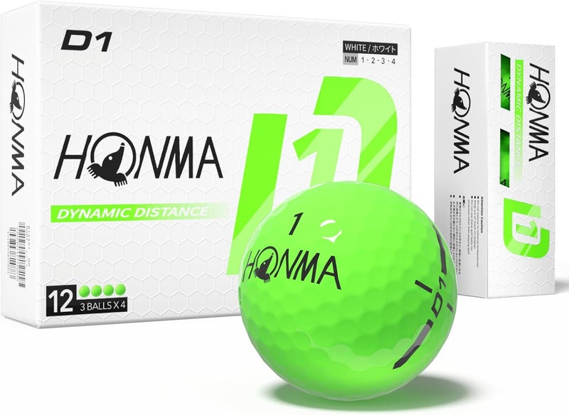 Honma D1 Distance Golf Balls,Extra Soft Feel with Long Distance,High Speed Core with Low Spin Design,Low Compression Golfballs Perfect for Men,Women Beginners,1 Dozen - Image 1